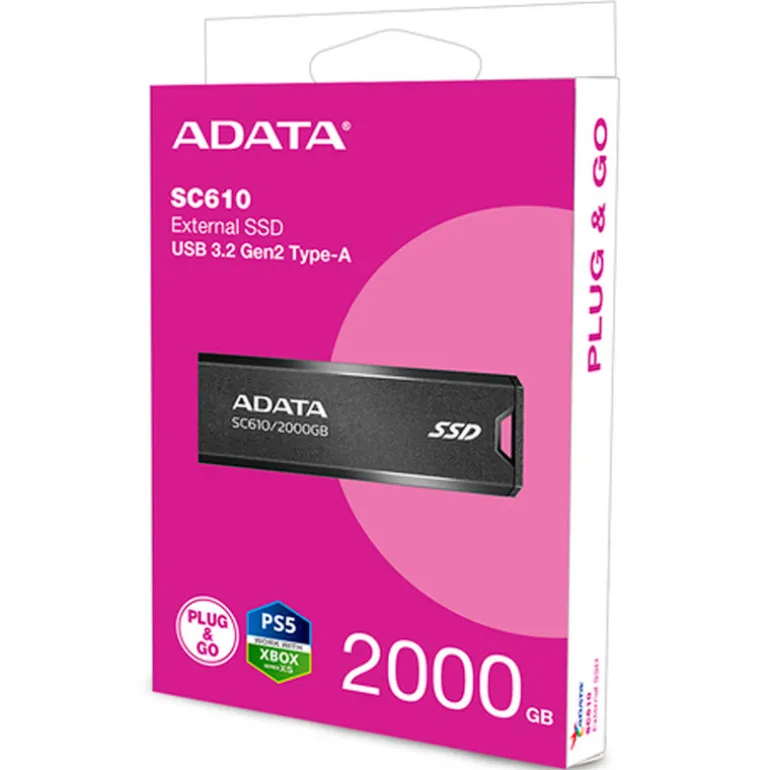 Disco Duro Externo Adata SC610 SSD 2TB USB 3.2 Negro