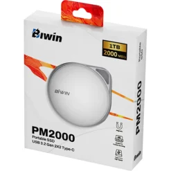 Disco Duro Externo Biwin Amber PM2000 SSD 1TB USB 3.2 Blanco