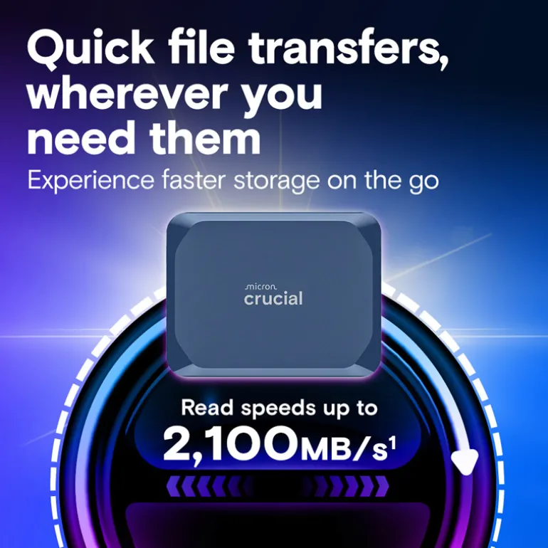 Disco Duro Externo Crucial X10 Portable SSD 2TB USB 3.2 Azul