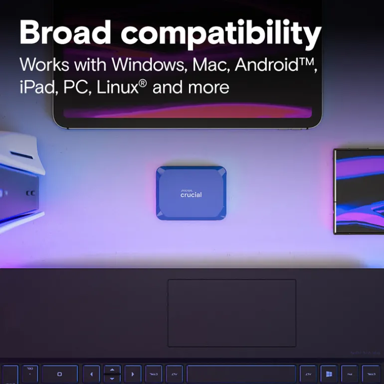 Disco Duro Externo Crucial X10 Portable SSD 2TB USB 3.2 Azul