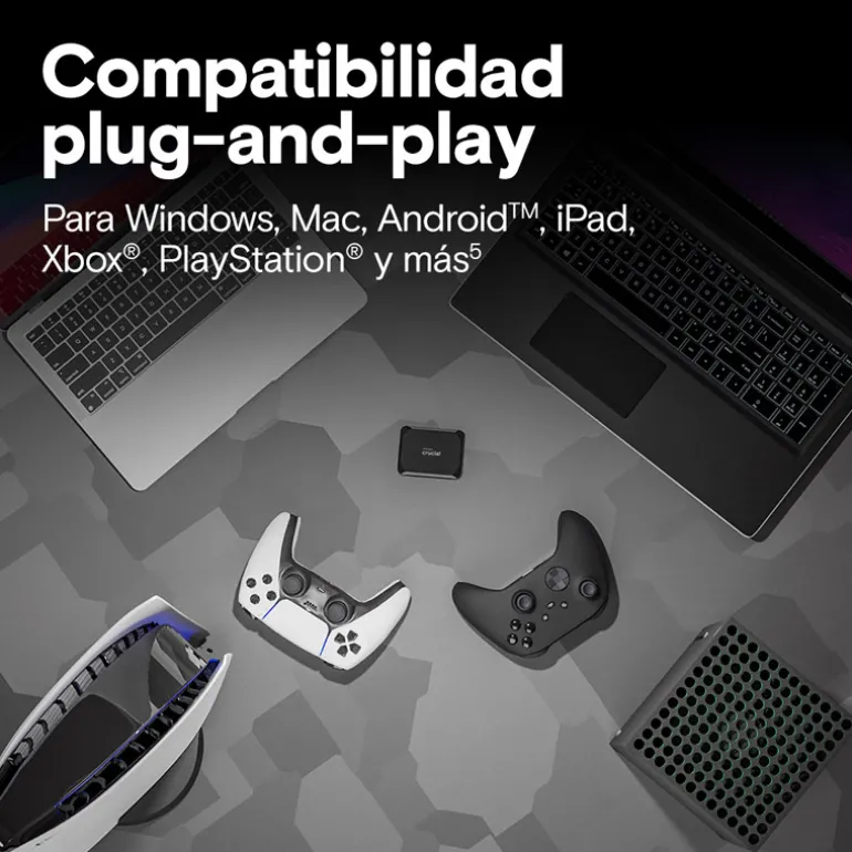 Disco Duro Externo Crucial X9 SSD 2TB USB 3.2 Gen2 Negro