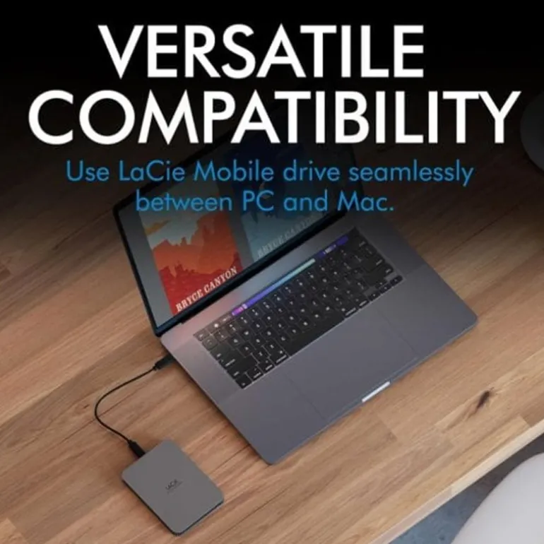 Disco Duro Externo Lacie Mobile Drive Secure HDD 2TB 2.5" USB 3.2 Gris