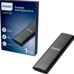 Disco Duro Externo Philips FM01SS030P 1TB USB 3.0 SSD Gris Espacio