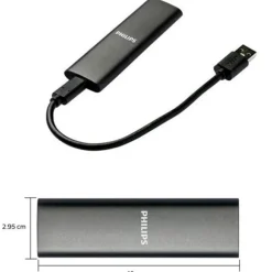 Disco Duro Externo Philips FM01SS030P 1TB USB 3.0 SSD Gris Espacio