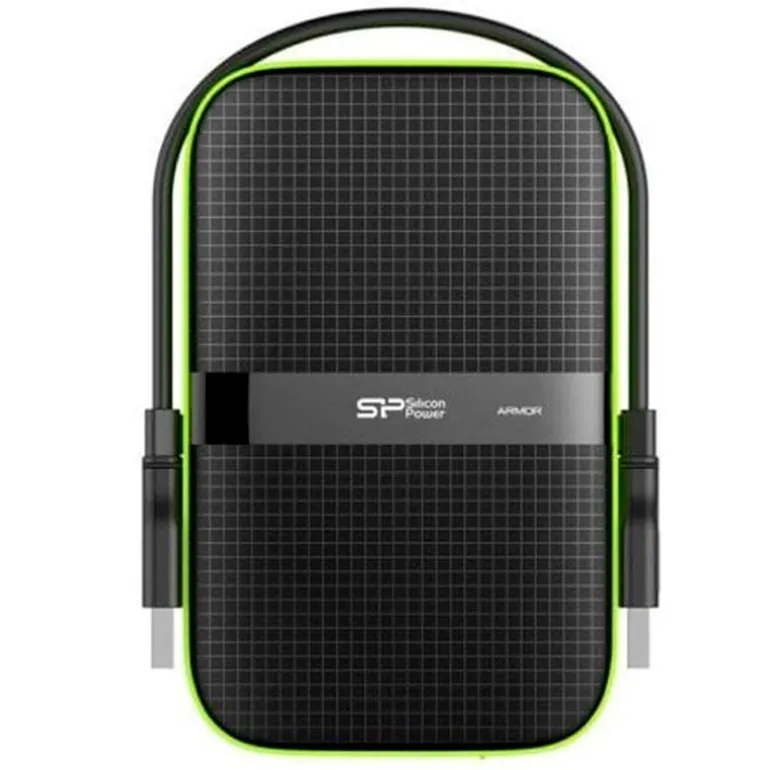 Disco Duro Externo Silicon Power Armor A60 HDD 1TB 2.5" USB 3.2 Resistente Golpes Agua Negro