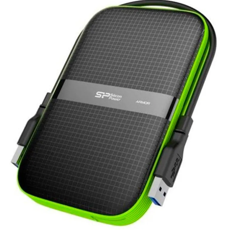 Disco Duro Externo Silicon Power Armor A60 HDD 1TB 2.5" USB 3.2 Resistente Golpes Agua Negro