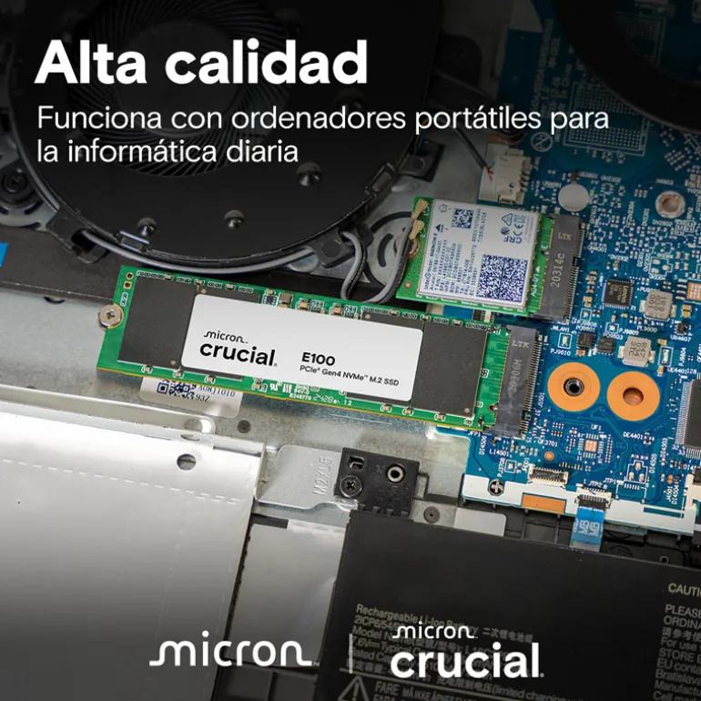 Disco Duro M.2 Crucial E100 480GB PCIe Gen4 x4 NVMe SSD