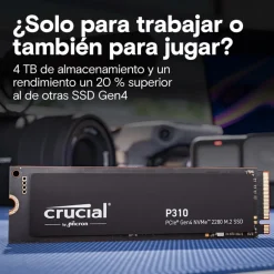 Disco Duro M.2 Crucial P310 4TB PCIe Gen4 x4 NVMe SSD
