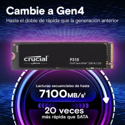 Disco Duro M.2 Crucial P310 2TB PCIe Gen4 x4 NVMe SSD