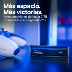 Disco Duro M.2 Crucial P510 1TB PCIe Gen5 x4 NVMe SSD Con Disipador