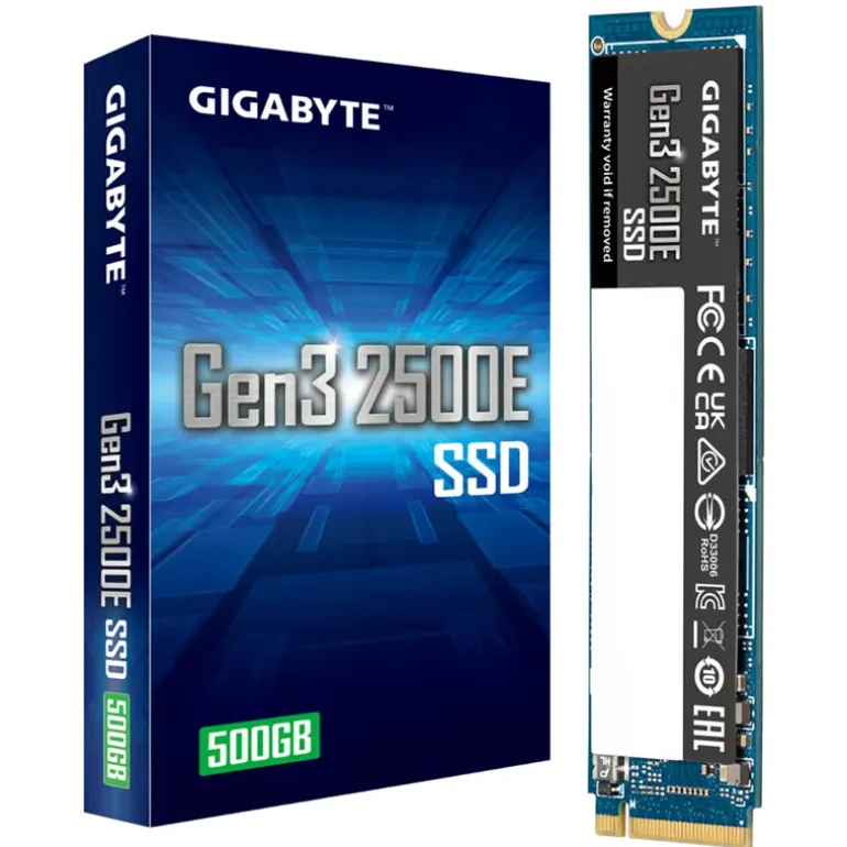 Disco Duro M.2 Gigabyte Gen3 2500E 500GB PCIe Gen3 x4 NVMe SSD