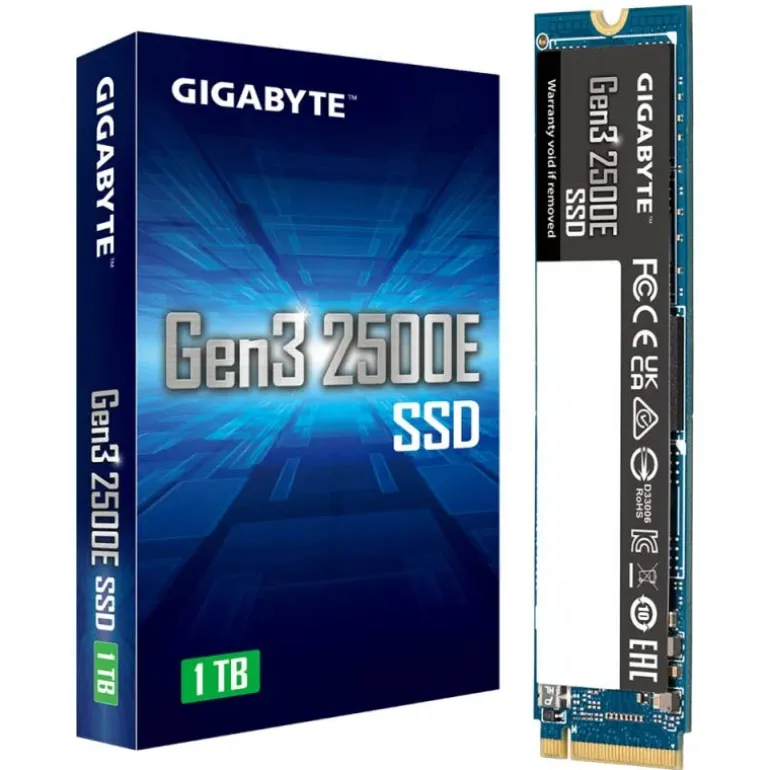 Disco Duro M.2 Gigabyte Gen3 2500E 1TB PCIe Gen3 x4 NVMe SSD