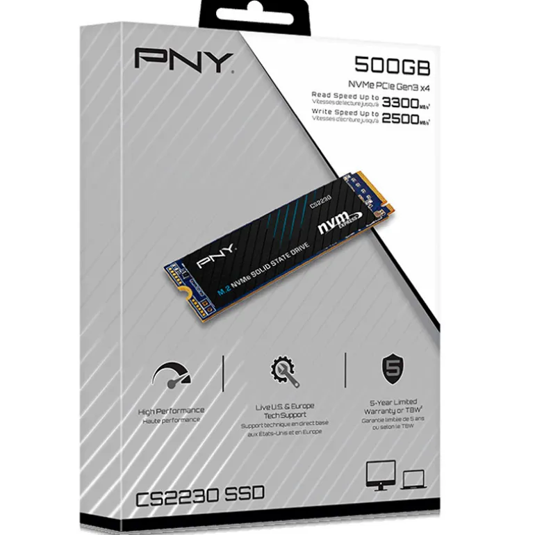 Disco Duro M.2 PNY CS2230 500GB PCIe Gen3 x4 NVMe SSD