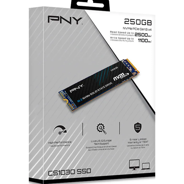 Disco Duro M.2 PNY CS1030 250GB PCIe Gen3 x4 NVMe SSD