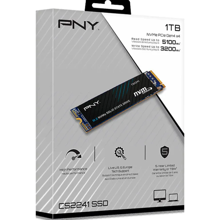 Disco Duro M.2 PNY CS2241 1TB PCIe Gen4 x4 NVMe SSD