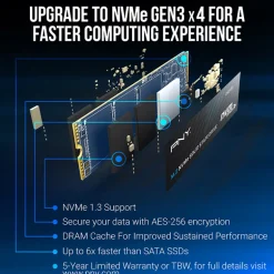 Disco Duro M.2 PNY CS2130 2TB PCIe Gen3 x4 NVMe SSD