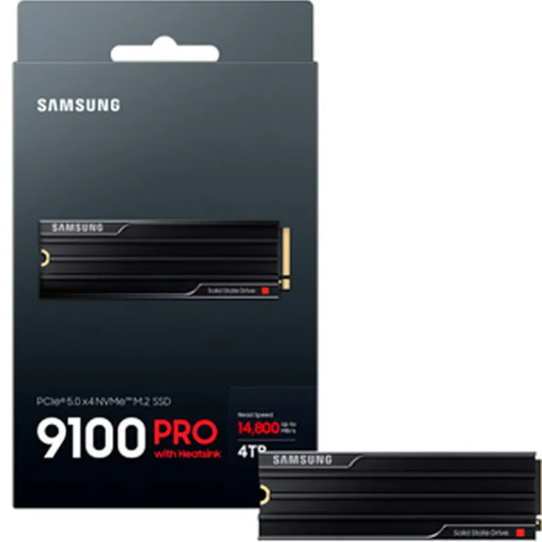 Disco Duro M.2 Samsung 9100 PRO 4TB PCIe Gen5 x4 NVMe SSD Con Disipador
