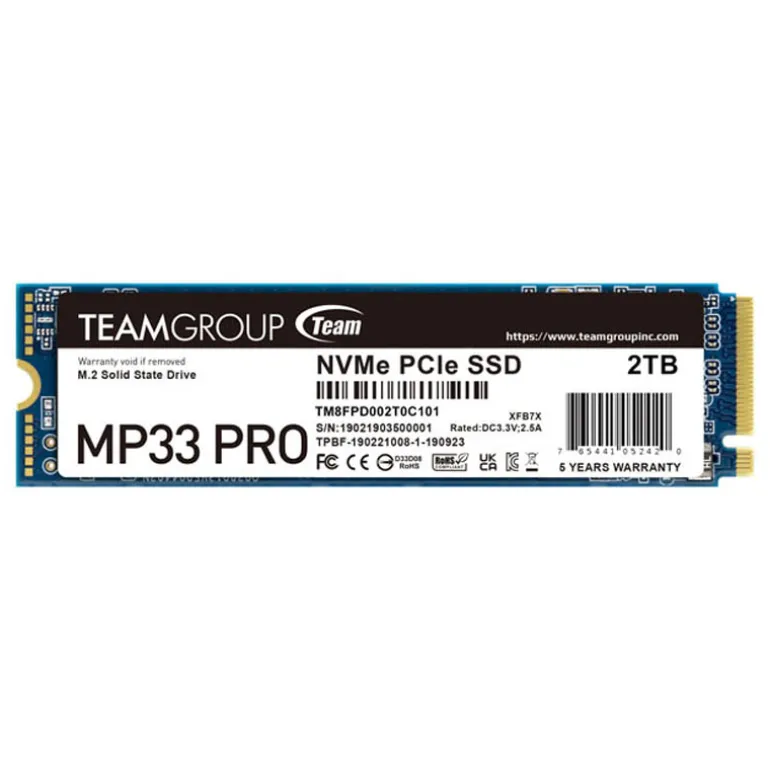 Disco Duro M.2 Team Group MP33 PRO 2TB Gen3 PCIe x4 NVMe