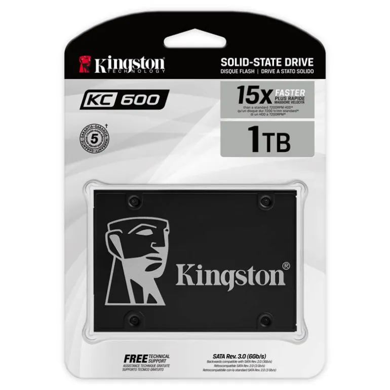 Disco Duro SSD Kingston KC600 1TB 2.5" SATA3