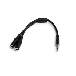 Divisor de Auriculares Mini-Jack 3.5mm 4 pines a 2 Mini Jack 3 pines (Auricular / microfono)