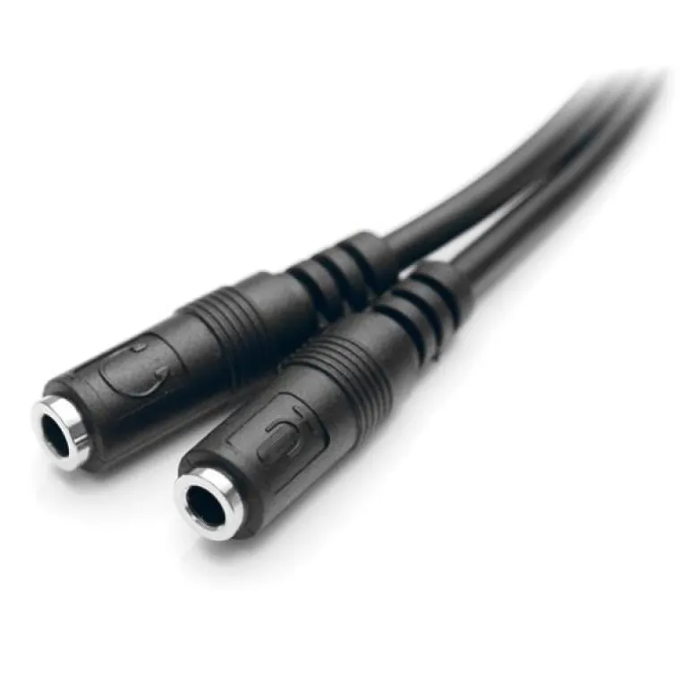 Divisor de Auriculares Mini-Jack 3.5mm 4 pines a 2 Mini Jack 3 pines (Auricular / microfono)