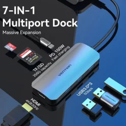 Dock Vention TOJHB Station 7 En 1 Gris