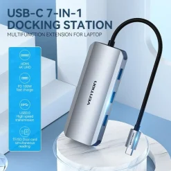 Dock Vention TOJHB Station 7 En 1 Gris