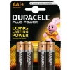 Duracell Alcalina Plus Power LR6 AA Pack-4 - Pila