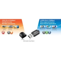 Edimax EW-7811UTC Mini USB Doble Banda AC600 Wi-Fi - Adaptador USB