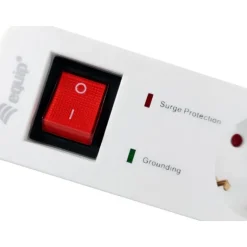 Equip Base Múltiple 5 Salidas 1.8m Botón Encendido Blanco - Regleta