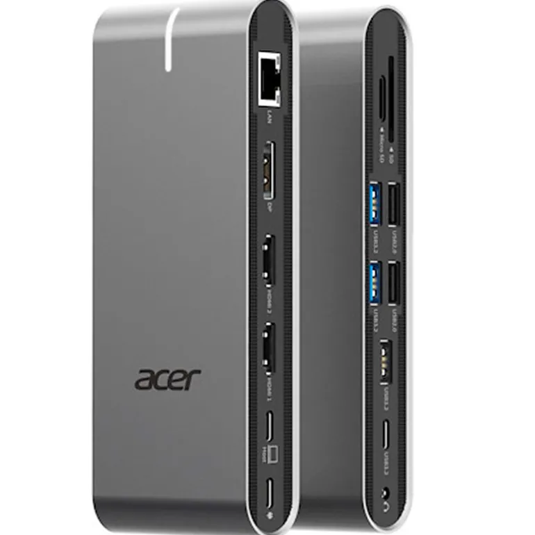 Estación Acoplamiento Acer Type C Universal Docking Station 15 En 1 x HDMI 4K@60Hz Plata