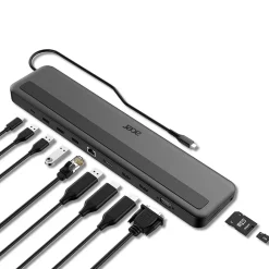 Estación Acoplamiento Acer 13 En 1 Type C Minidock Con Soporte Negro