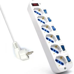 Ewent EW3932-3M 6 Salidas AC Blanco - Regleta