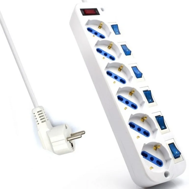 Ewent EW3932-3M 6 Salidas AC Blanco - Regleta