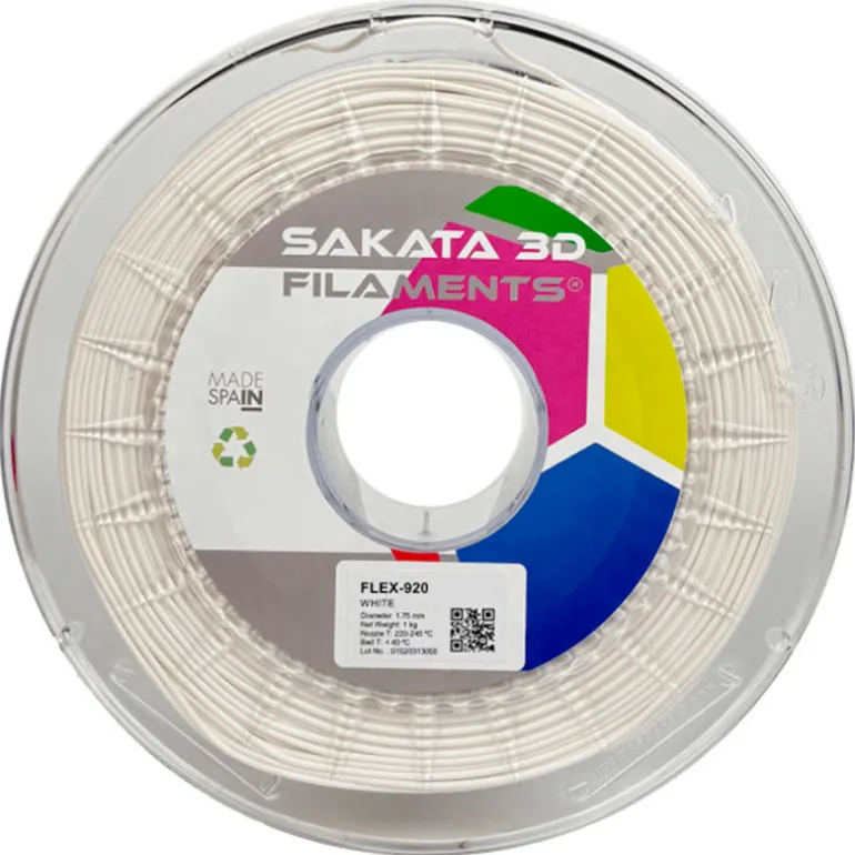 Filamento Sakata 3D FLEX 920 1.75mm 1Kg Blanco