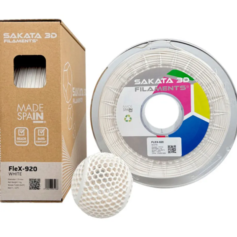 Filamento Sakata 3D FLEX 920 1.75mm 1Kg Blanco