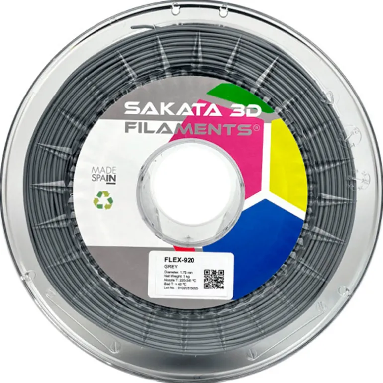 Filamento Sakata 3D FLEX 920 1.75mm 1Kg Gris