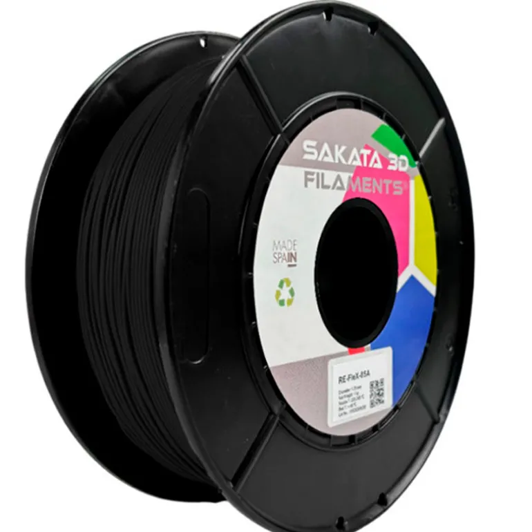 Filamento Sakata 3D RE-FLEX 85A 1.75mm 1Kg Negro