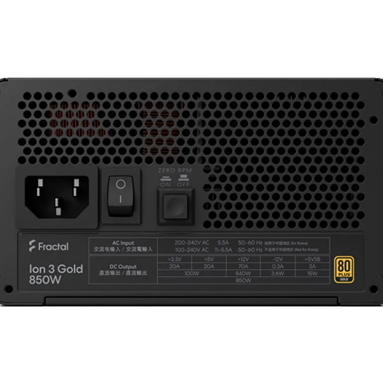 Fuente/PSU Fractal Design ION Gold 80 Plus Gold 850W Modular