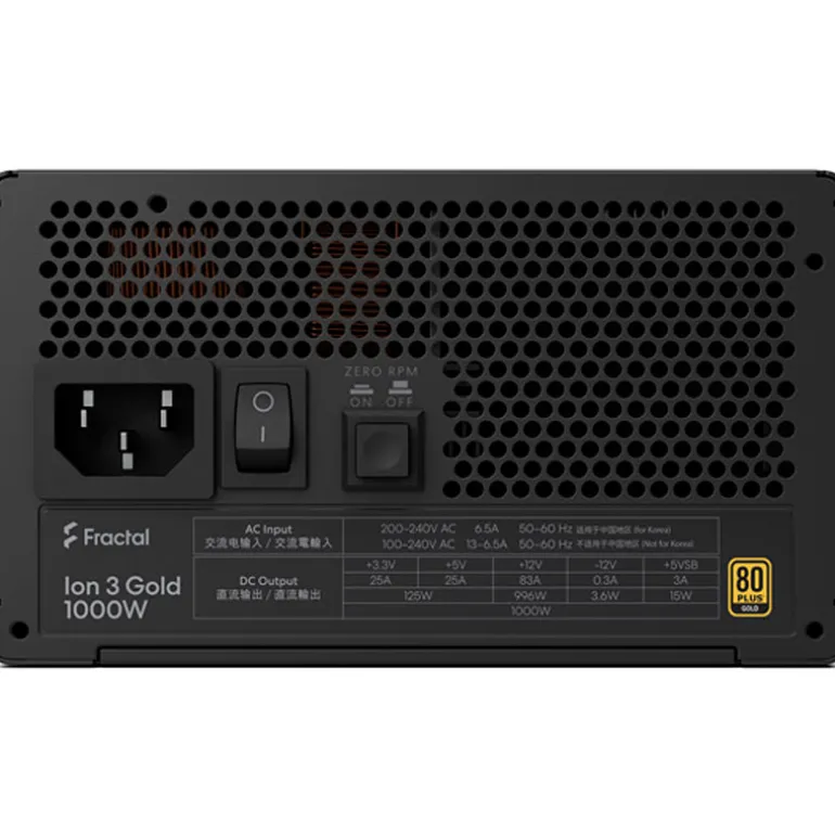 Fuente/PSU Fractal Design ION Gold 80 Plus Gold 1000W Modular