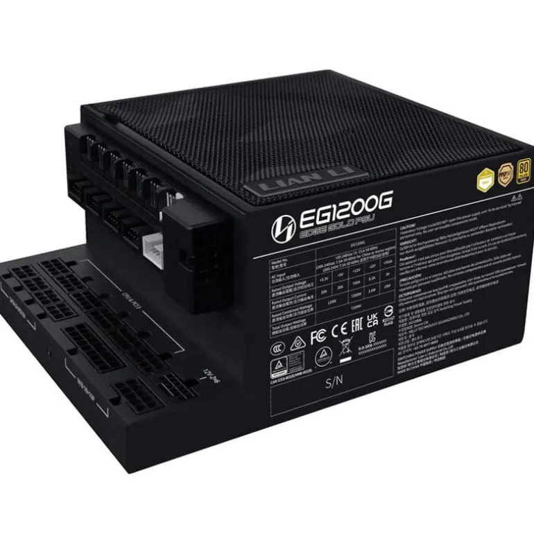 Fuente/PSU Lian Li Edge EG1200G 80 Plus Gold 1200W ATX 3.1 PCIE 5.1 Modular Negro