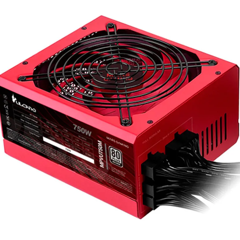 Fuente/PSU Mars Gaming MPVU750M 80 Plus Silver 750W AI-RPM Modular Rojo