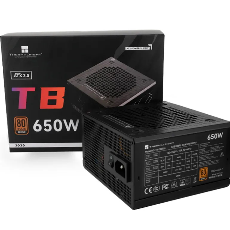 Fuente/PSU ThermalRight TR-TB650S 80 Plus Bronze 650W ATX 3.0