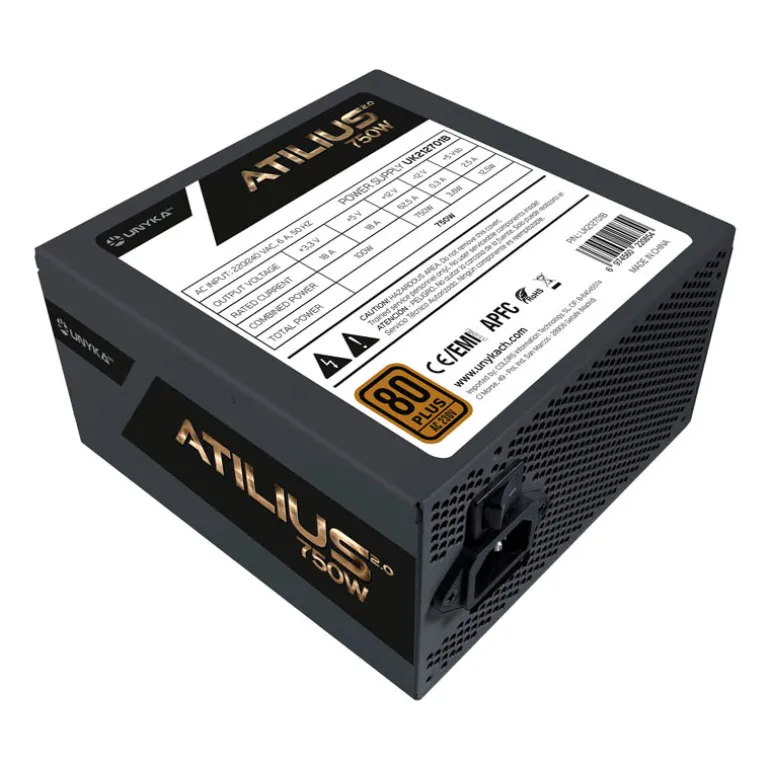 Fuente/PSU Unyka Atilius 2.0 80 Plus Bronze 750W Bulk
