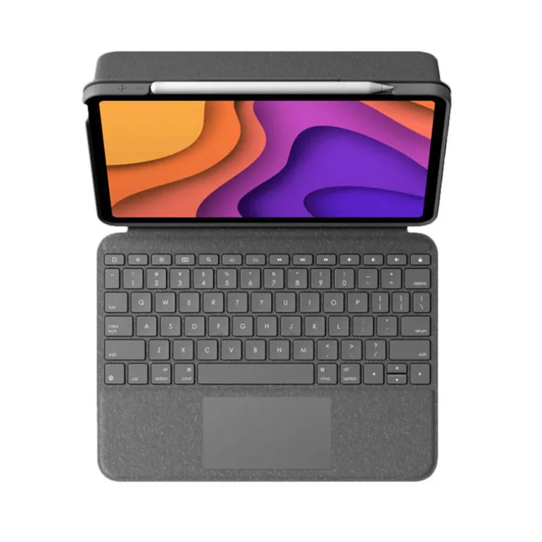 Funda Logitech Folio Touch Para iPad Air Con Teclado Retroiluminado Gris