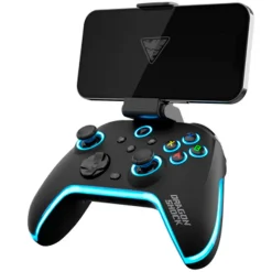 Gamepad DragonShock Aurora Plus Wireless Con Soporte Móvil Para PS3, PC, Android e iOS Negro
