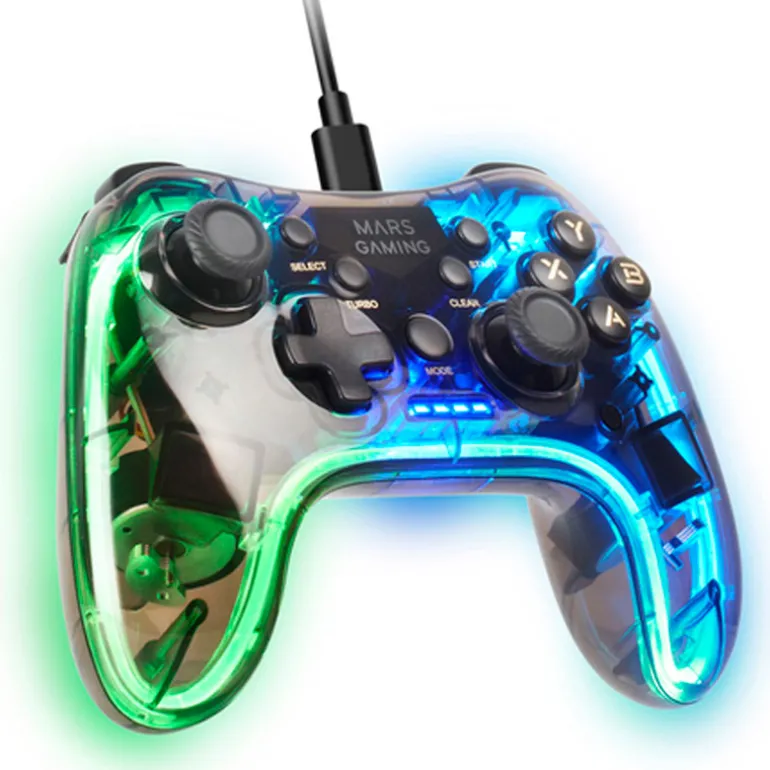 Gamepad Mars Gaming MGP-C Neón RGB Wired Multiplataforma
