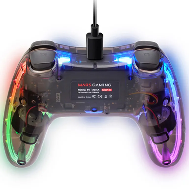 Gamepad Mars Gaming MGP-C Neón RGB Wired Multiplataforma