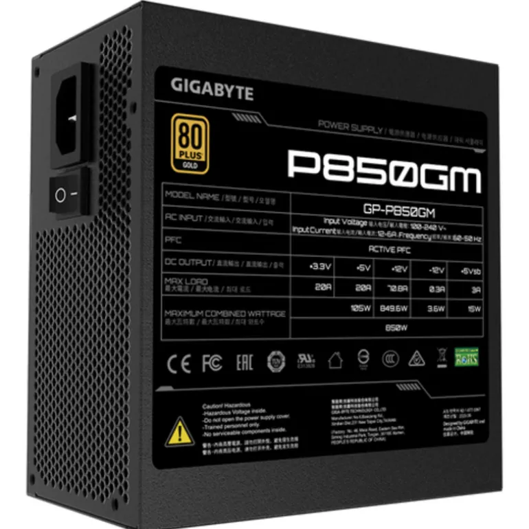 Gigabyte P850GM 80 Plus Gold 850W Modular - Fuente/PSU