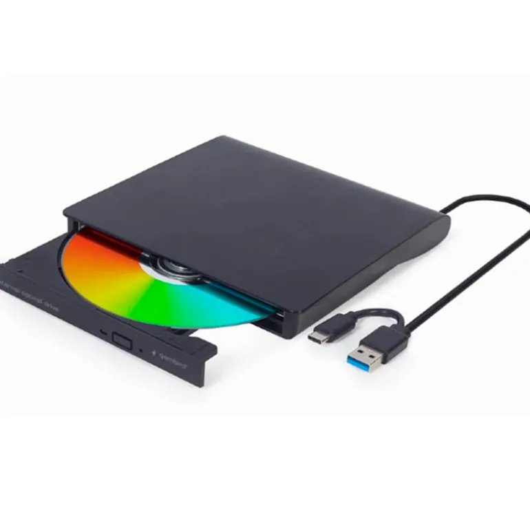 Grabadora Gembird Externa DVD-USB-03 Con USB 3.1 Negro
